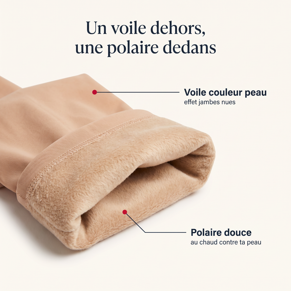Un voile dehors, une polaire dedans : les deux couches du collant